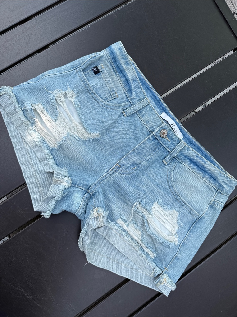 KanCan Small 
STYLE/ESTILO#
KC5142L
CUT# 5988
100% COTTON/
Light Blue distressed